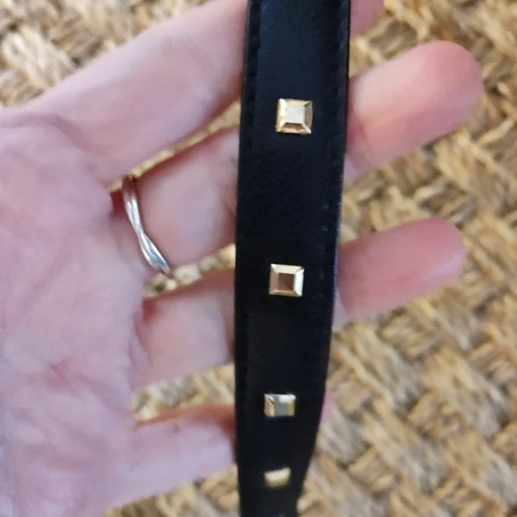 VICTORIA'S SECRET STUDDED CROSSBODY BAG, BLACK GOLD - Picture 3 of 11